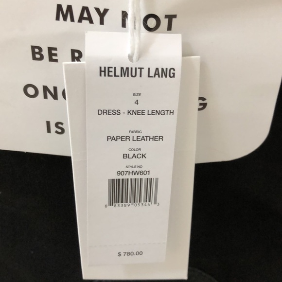 Helmut Lang Paper Leather Black Dress - Picture 9 of 9
